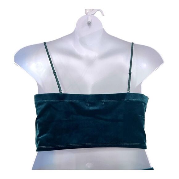 Stretch Velvet Honey & Rosie Emerald Green 2-Piece Cocktail Dress Rave Skirt Set - Picture 10 of 16